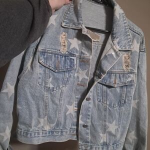 Star Patterned Denim Jacket